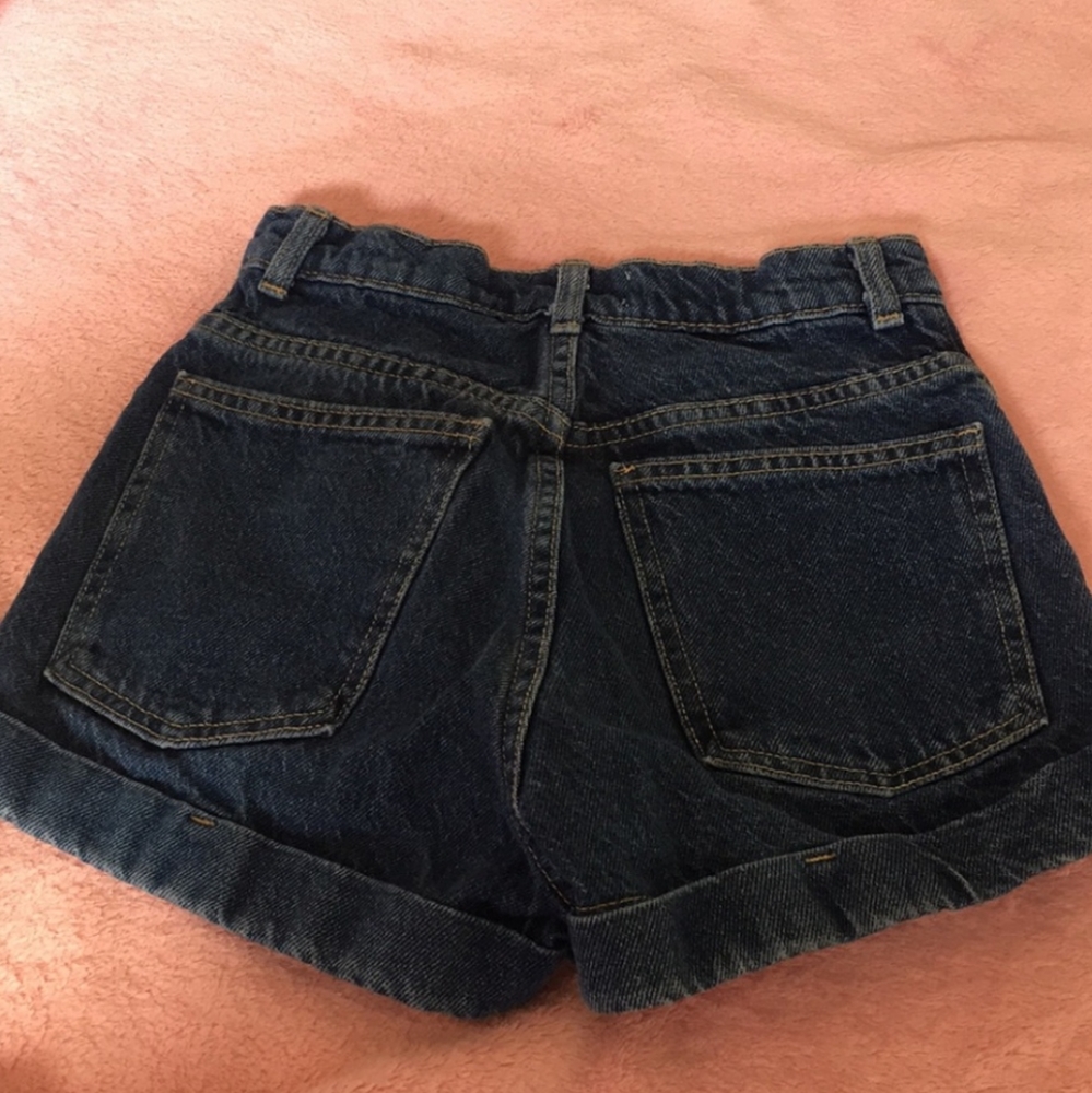 American apparel high waisted dark blue denim shorts - Picture 3 of 5